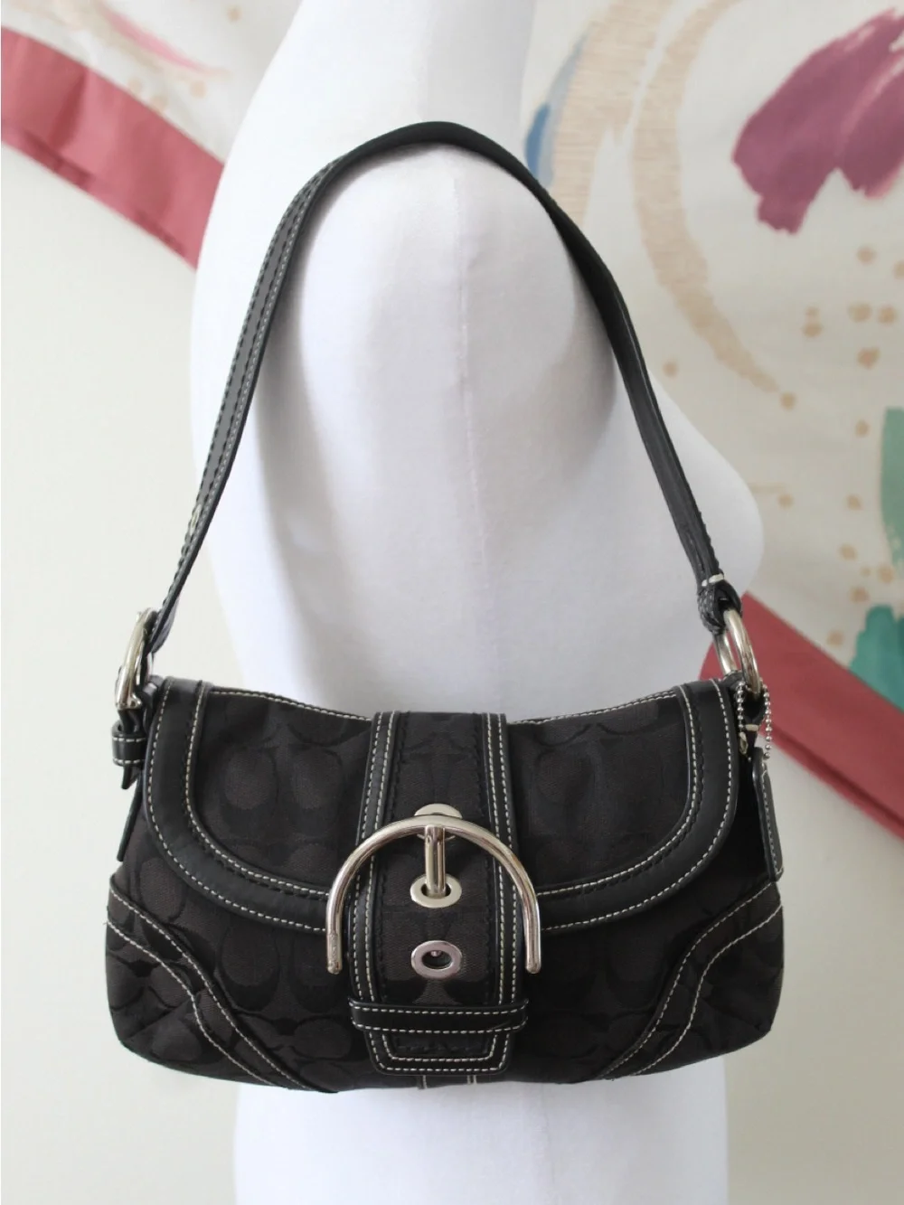 Vintage Coach Soho in Black with Silver Hardware